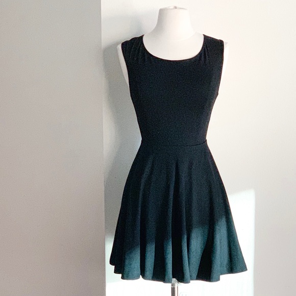 NBW AMERICAN APPAREL Black Ponte Skater Dress - Picture 2 of 9
